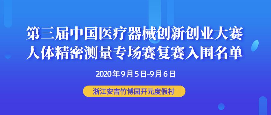 【重要通知】第三届医疗器械创新网（www.innomd.org）人体精密测量专场赛复赛入围名单