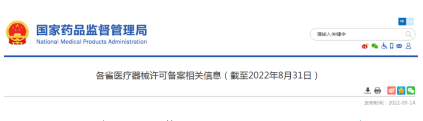 全国各省医疗器械许可备案明显公布，共计多达80余万个